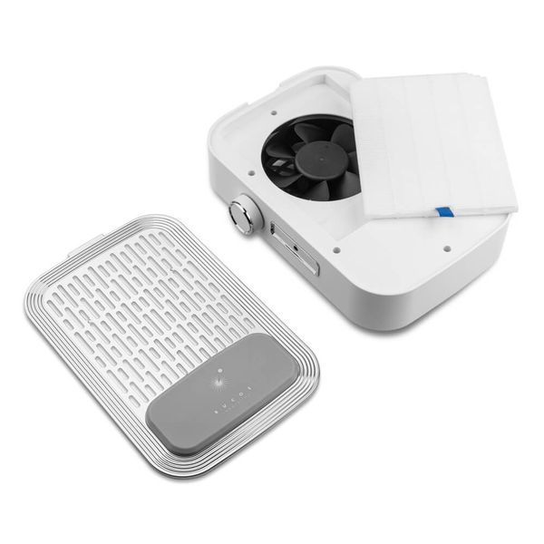 Вытяжка Bucos Cyclone V3-B WHITE с НЕРА-фильтром и аккумулятором 100W для маникюра 492 фото