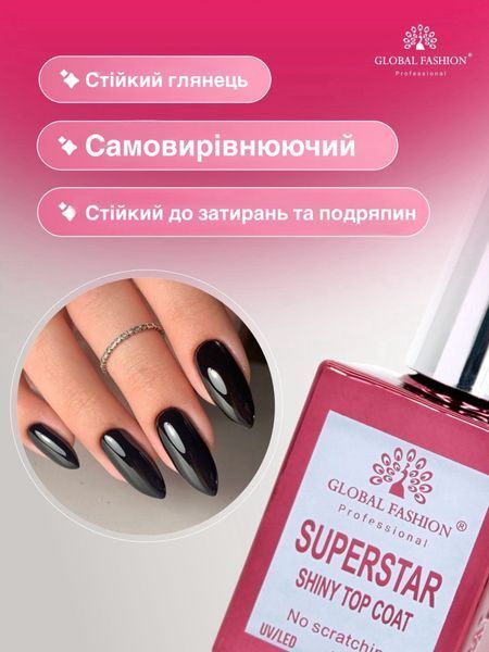 Топ без липкого слоя Superstar Shiny, Global Fashion, 15 мл 1109 фото