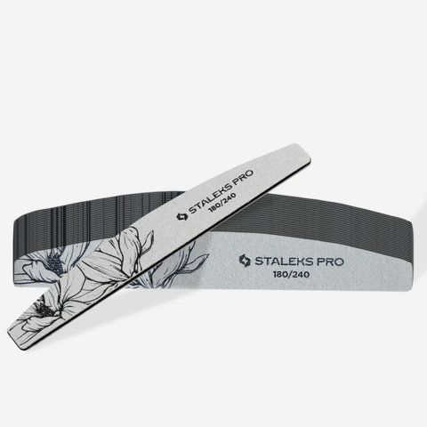 Пилка для нігтів мінеральна Staleks Pro Expert 40 (півмісяць, 180/240 грит) 25 штук (NFE-40-180/240-25) 916 фото