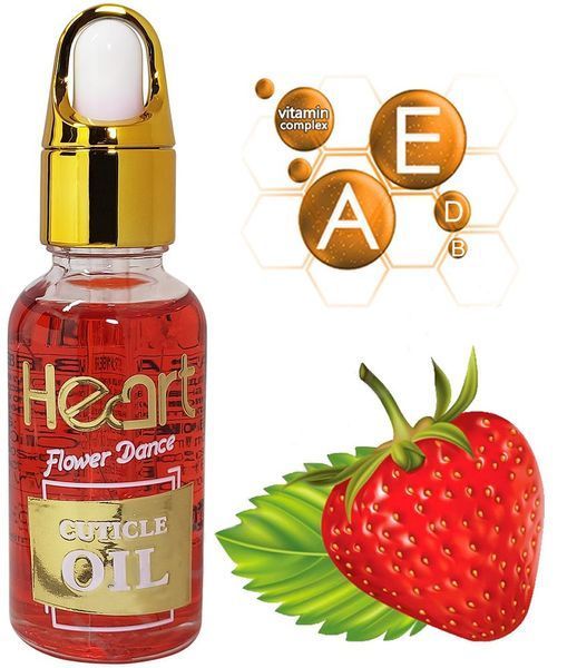 Олія для кутикули Heart Strawberry (квіткова, рожева) 30 мл 170 фото