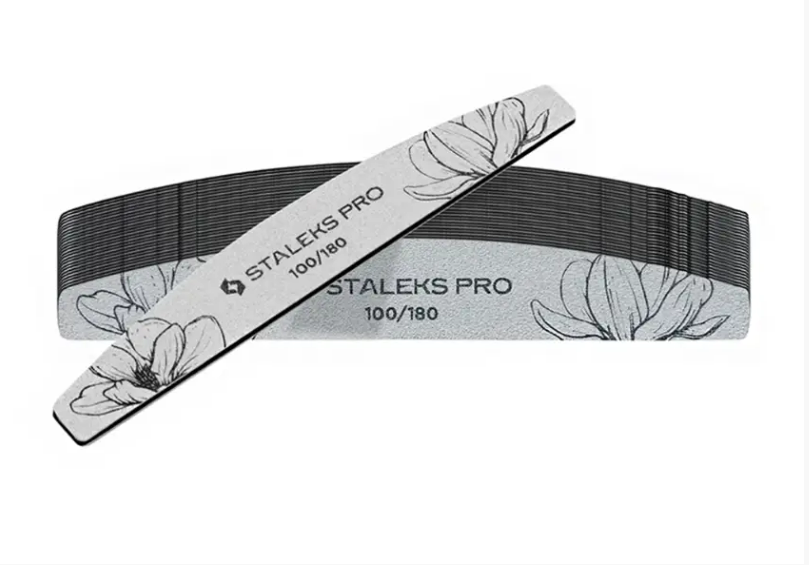 Пилка для нігтів мінеральна Staleks Pro Expert 40 (півмісяць, 100/180 грит) 1 штука 919 фото