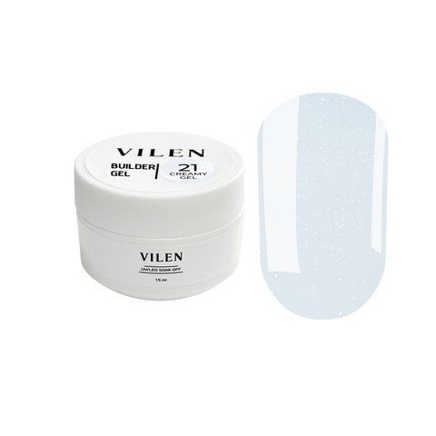 21 Creamy Builder Gel VILEN 15 мл, (Молочный с шиммером) 1393 фото